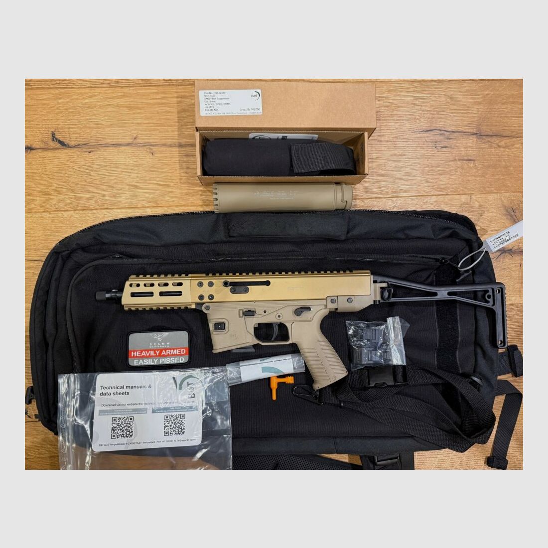 B&T AG (Brügger and Thomet) GHM9 G Coyote TAN with RBS silencer