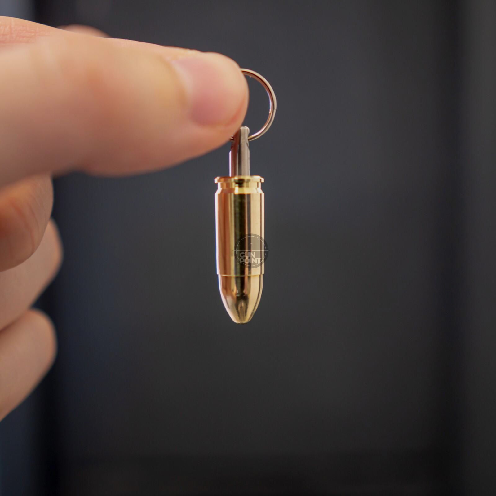 BULLET KEYCHAIN 9x19 Vollmantel Tombak