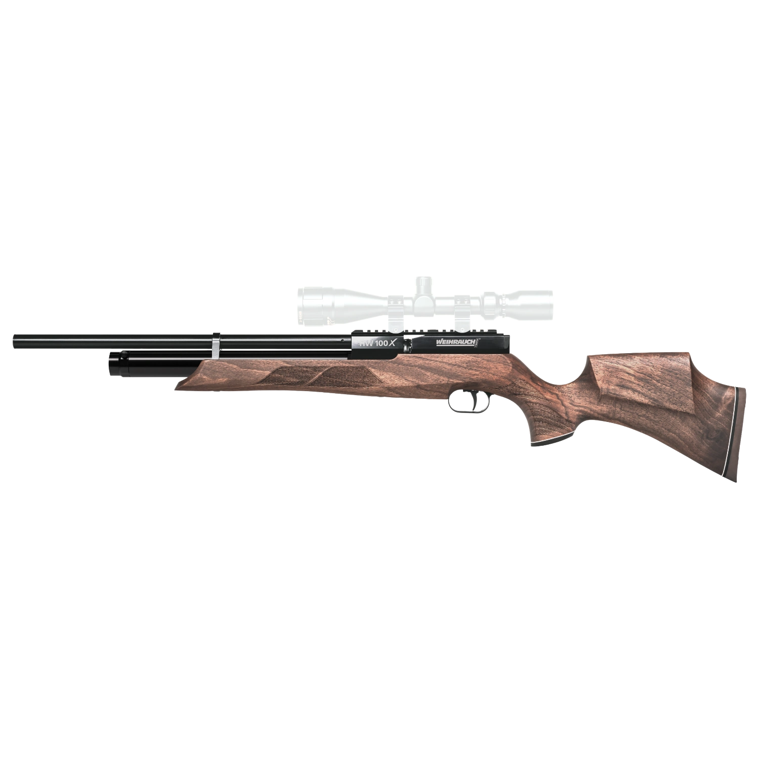 Weihrauch HW 100 X-S carabine à air précomprimé avec crosse sport en bois de noyer F.S.B. cal. 4,5 mm - longue