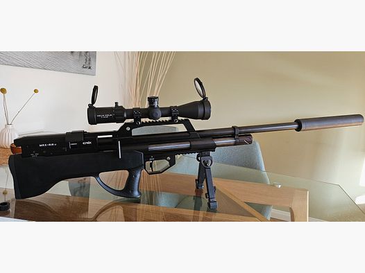 Evanix Max Air II .30 (7.62 mm) PCP air rifle set – GoGun (F-mark) + Element Optics + Sportsmatch + Schalock + accessories (incl. invoice)