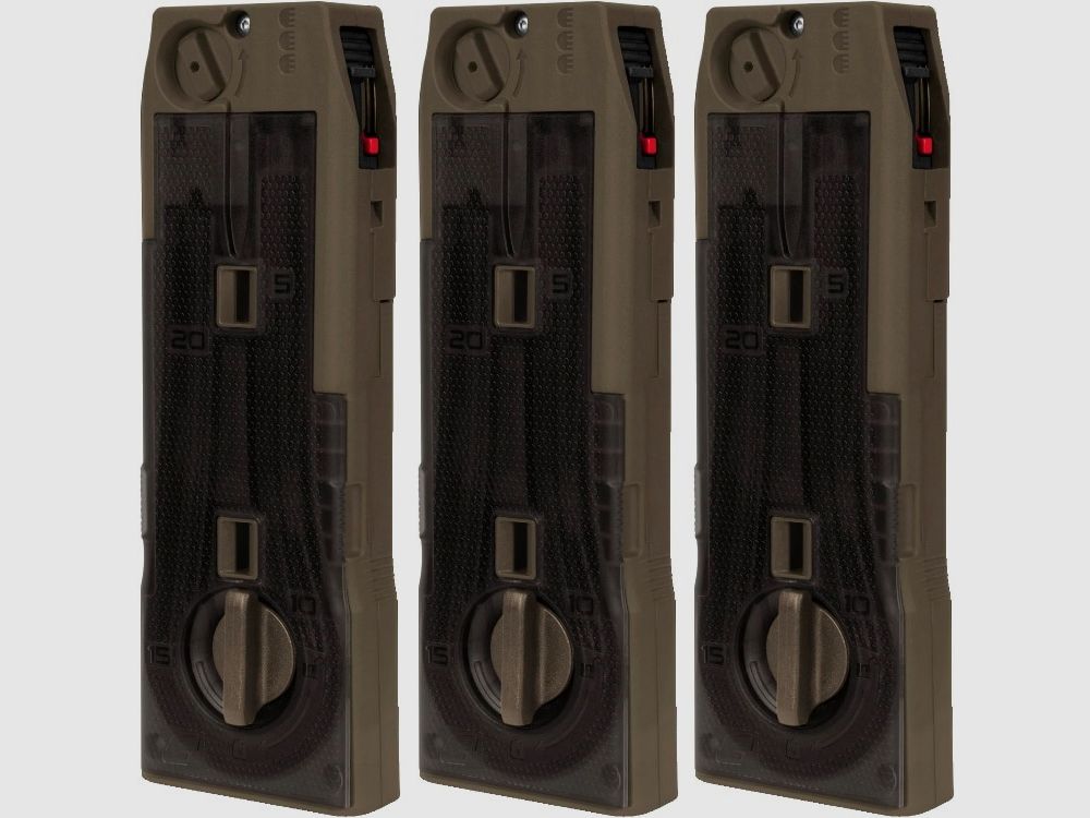 3x Planet Eclipse CF20 / 20 Schuss Magazin FSR (Earth Braun)