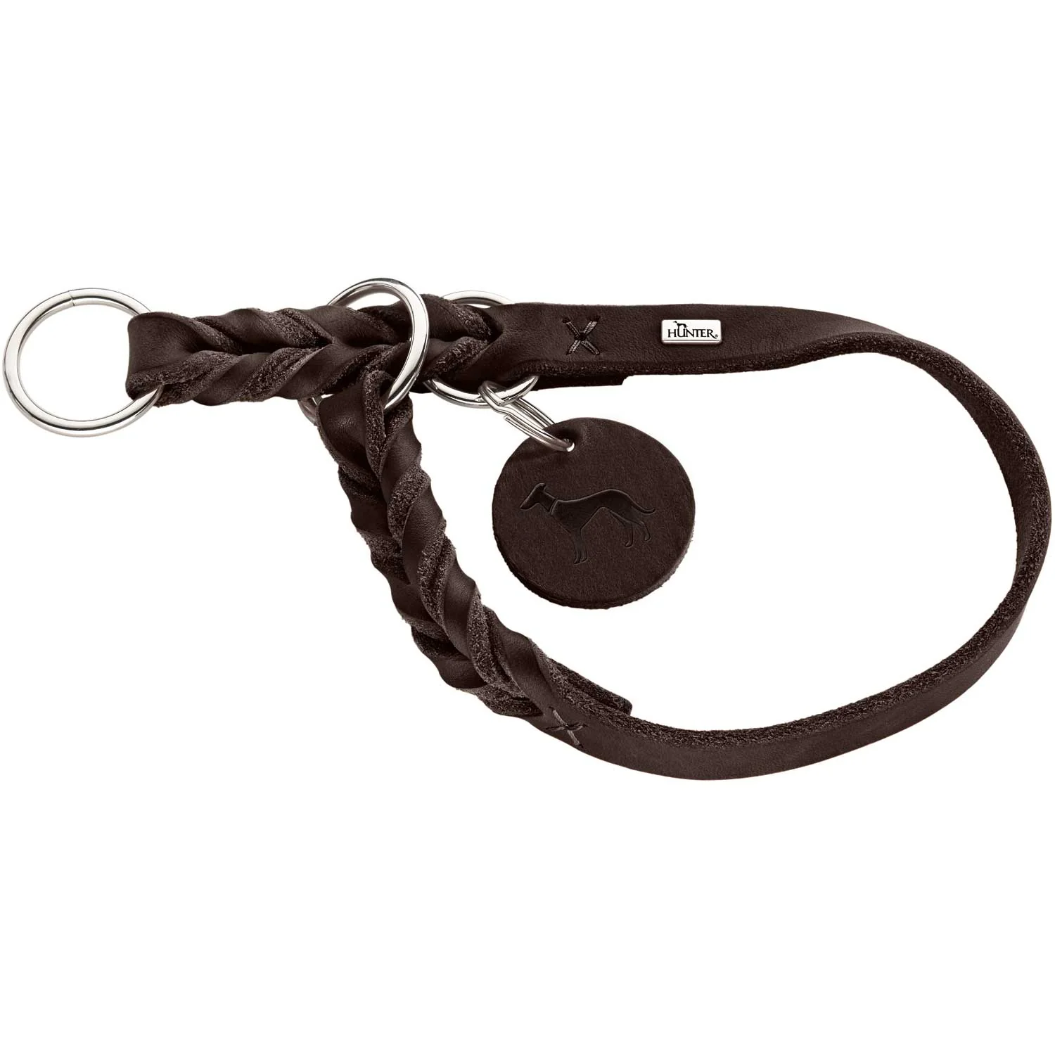 Hunter Dressuurhalsband Solid Education in Donkerbruin