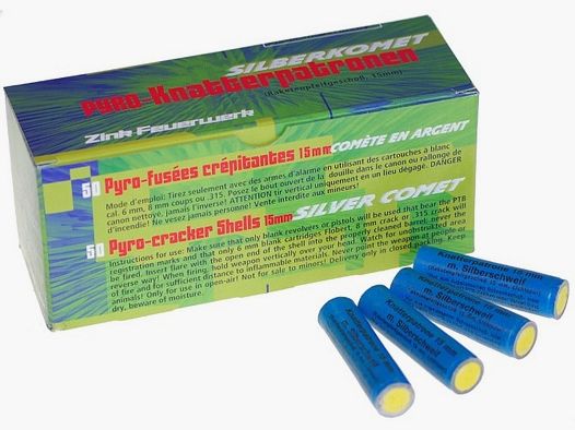 Zink Knatterpatronen mit Silberschweif 50er Pack