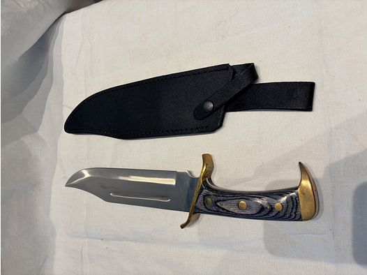 Couteau de chasse Bowie forgé à la main avec étui en cuir