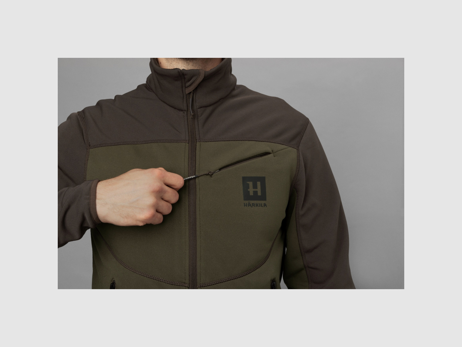HÄRKILA Olaf Fleecejacke Willow Green/Shadow Grey