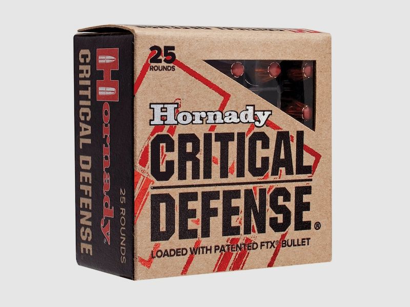 Hornady Critical Defense 9mm Luger 115GR FTX 25 cartucce