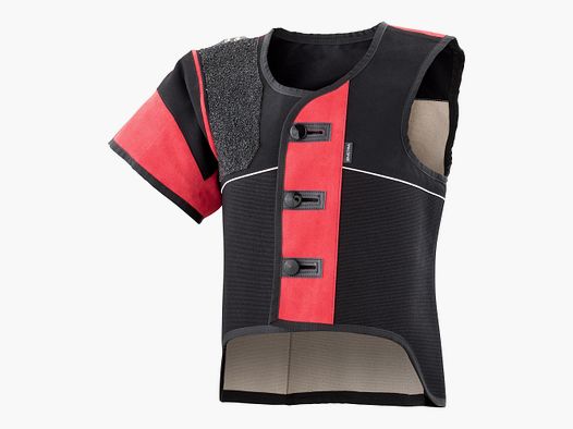 Simetra Primofit 10 Vest sitting for right-handed shooters shooting jacket linen