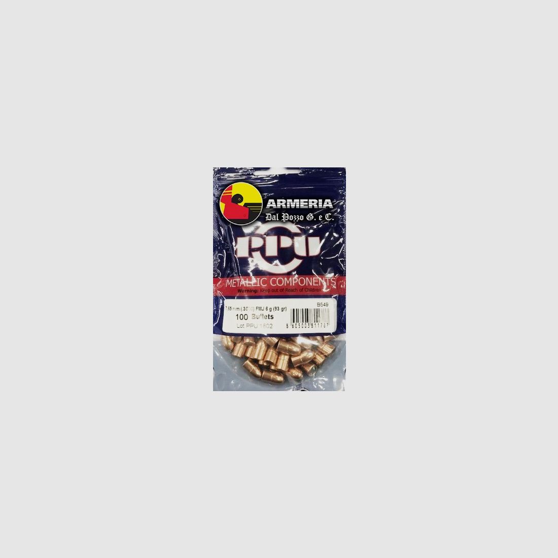 PALLE 7.65 93 GR FMJ PREVI PARTIZAN