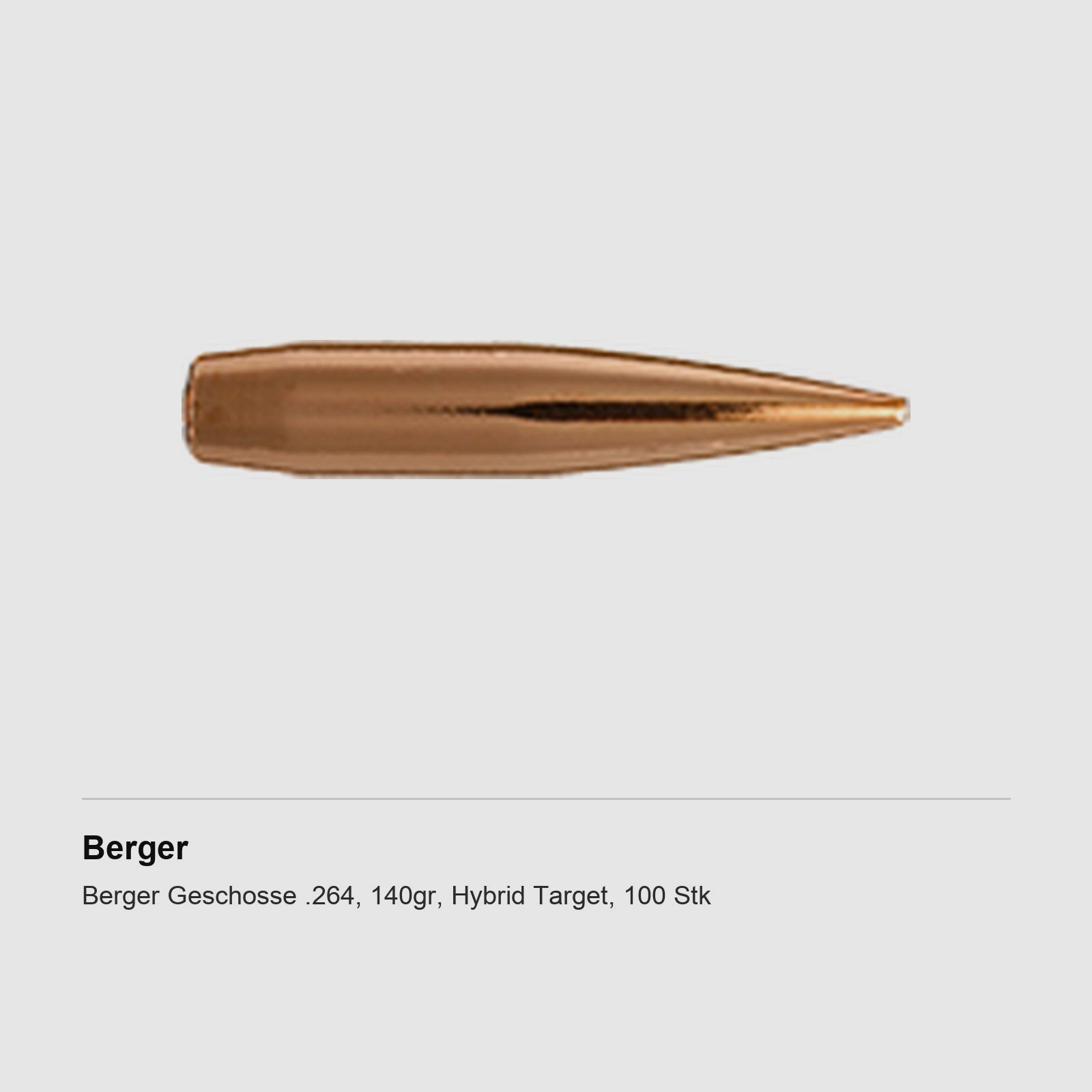 Berger Geschosse .264, 140gr, Hybrid Target, 100 Stk