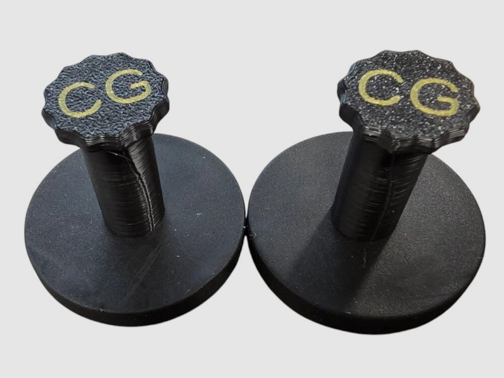 A set (2 pieces) CG magnet short weapon holder - MADE IN GERMANY for your handgun, in the safe, to save space. Tested in the store, it also holds revolvers up to 2.1kg.