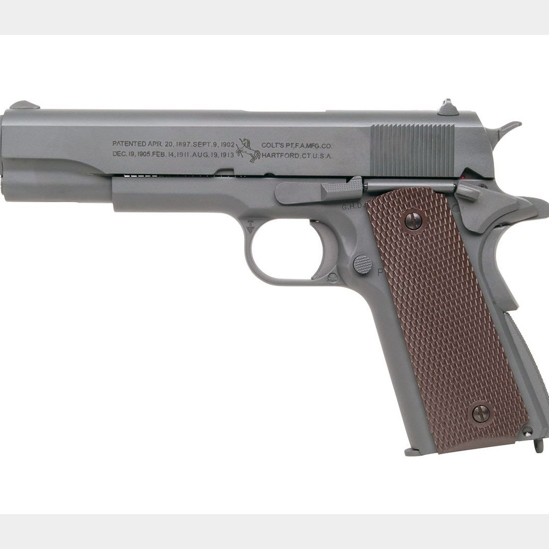 B-Ware CO2 Softair Pistole Colt 1911 Parkerized Blowback Vollmetall Kaliber 6 mm BB (P18)