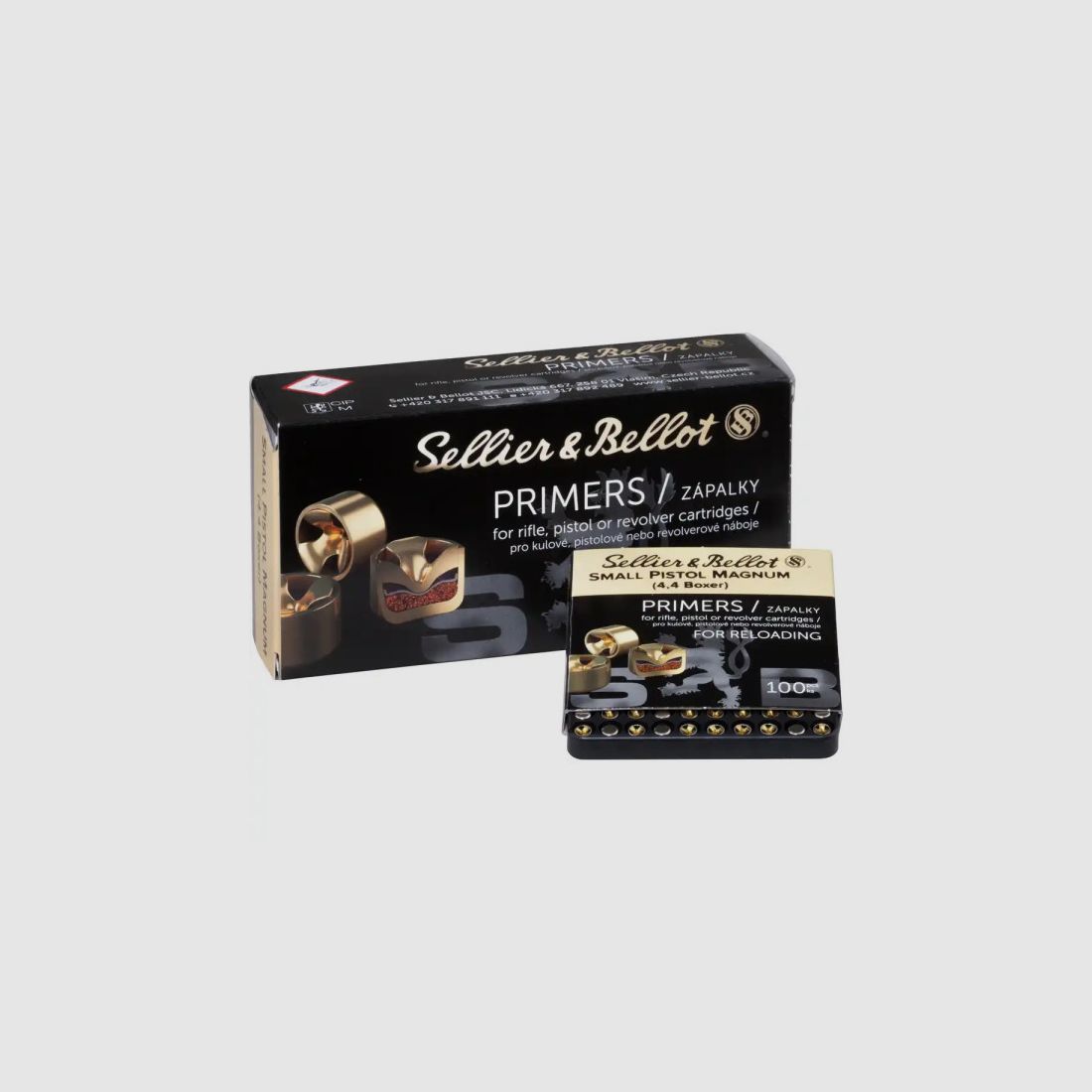 SELLIER & BELLOT ZÜNDHÜTCHEN - SMALL PISTOL MAGNUM - 4,4 BOXER - 1.000 STÜCK