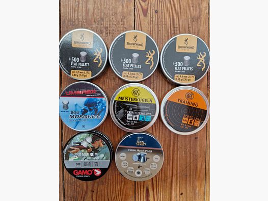 H&N, Pro Magnum, RWS, Browning, Flat Pellets 4,5 mm, Meisterkugeln, Diabolo