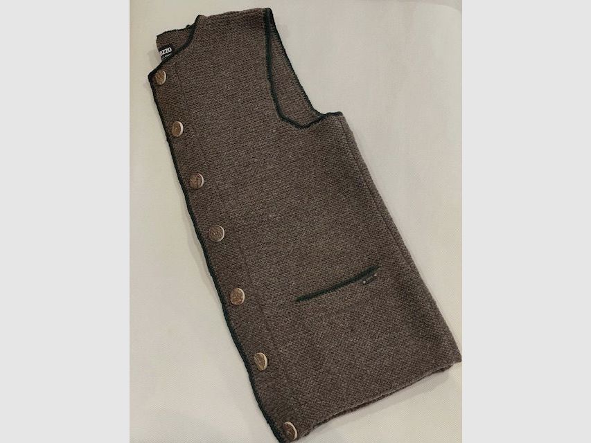 Pezzo klassische Schafwollweste für Herren Handgestrickt in Braun