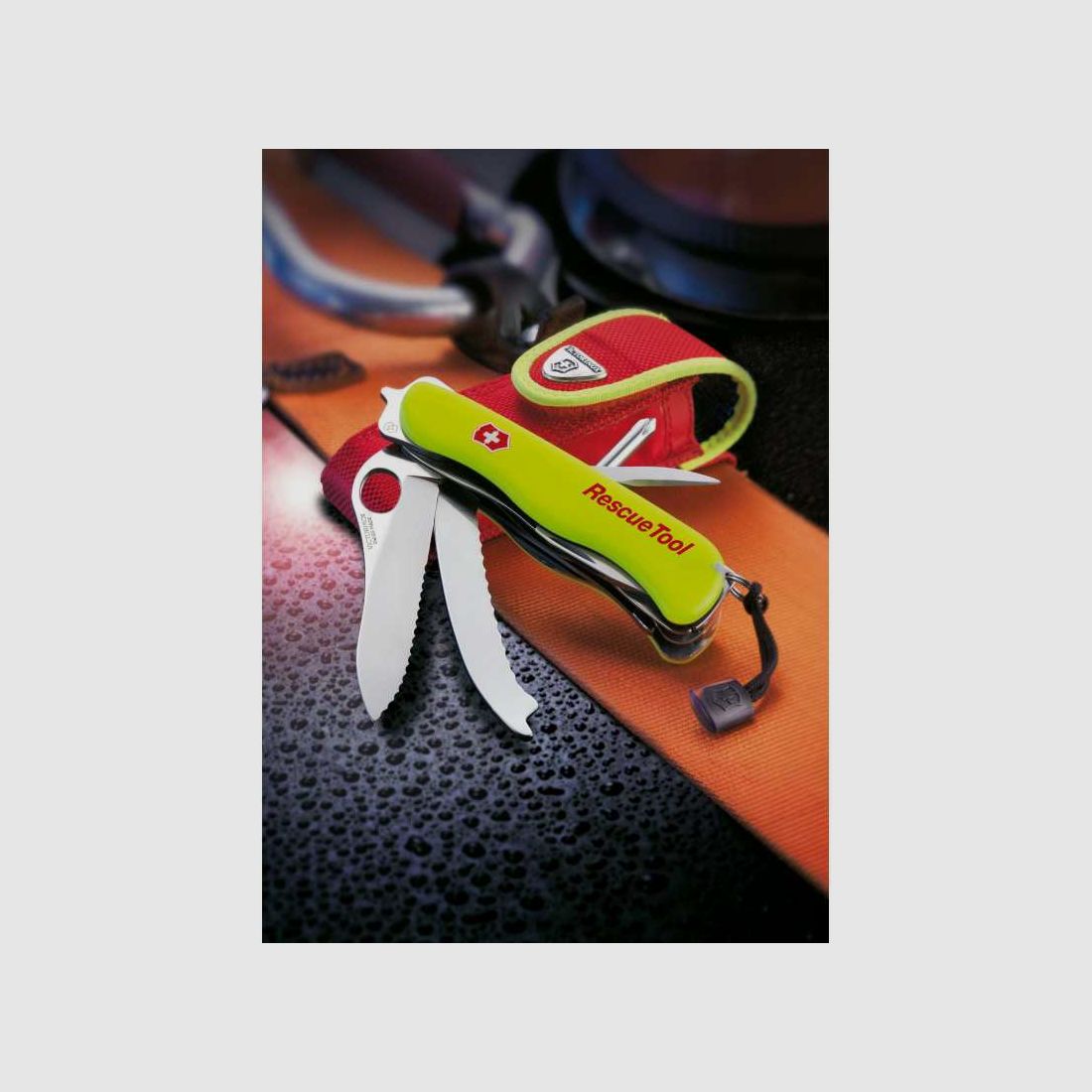 Victorinox RescueTool Taschenmesser, gelb nachleuchtend, Nylon-Etui