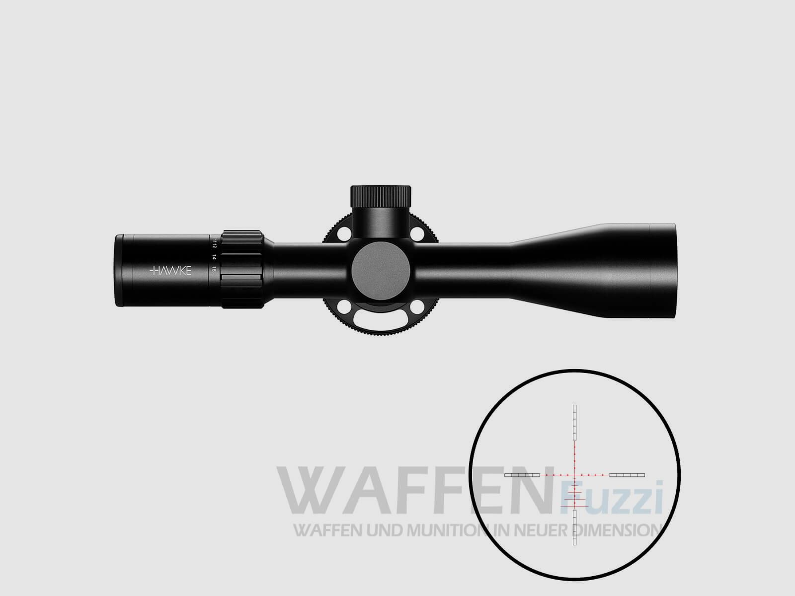 Hawke Airmax 30 SF Compact 4-16×44 AMX IR illuminated Mil Dot reticle - short eye relief