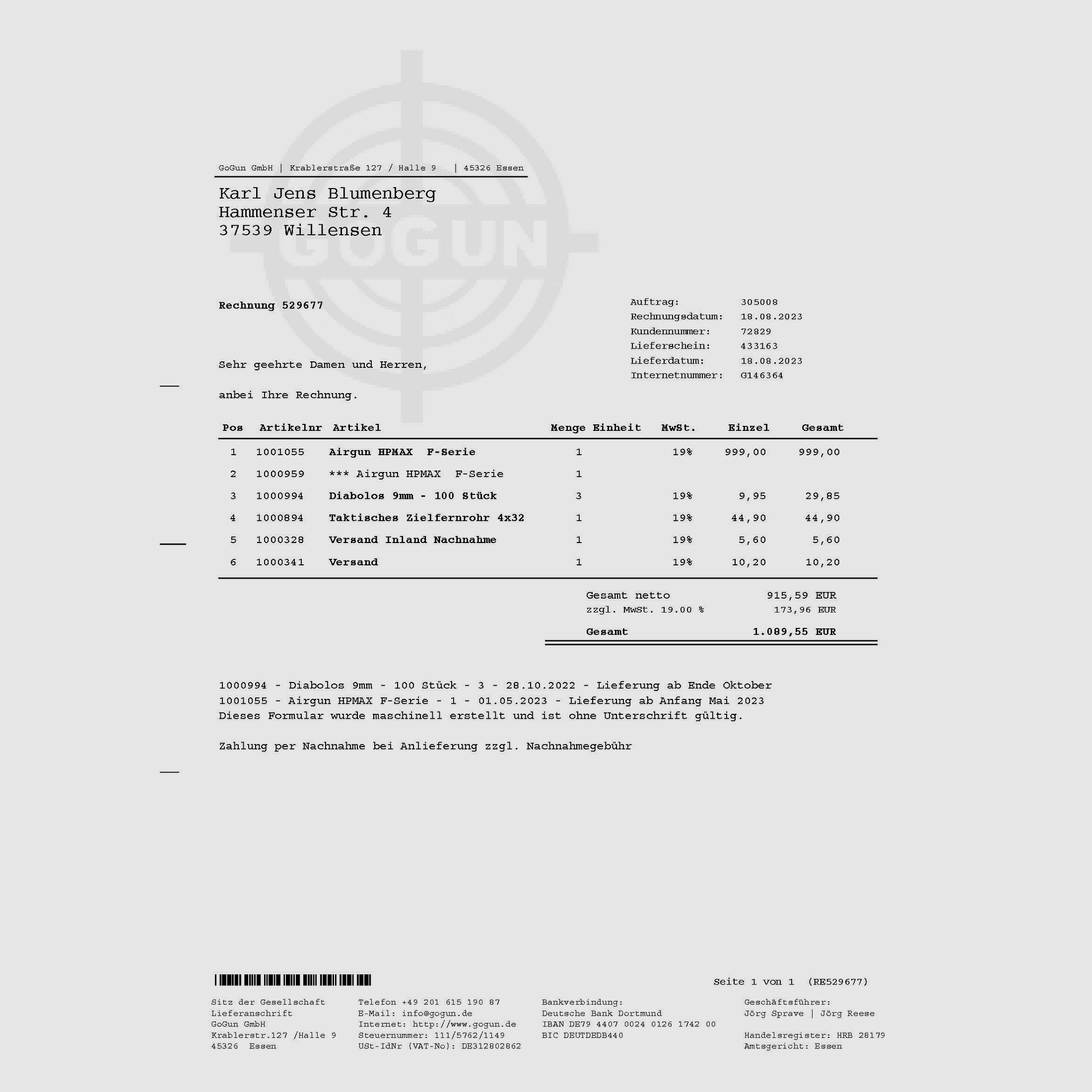 Airgun HPmax F-Serie, neu, Bj 2023, original, unbenutzt