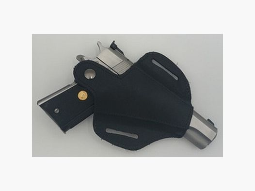 Barsony Leder Pistolen Gürtel-Holster Universal schwarz