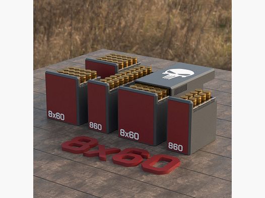 Filamelt Munitionsbox / Ammo 8x60 – Patronenbox für 50 Schuss, Made in Germany