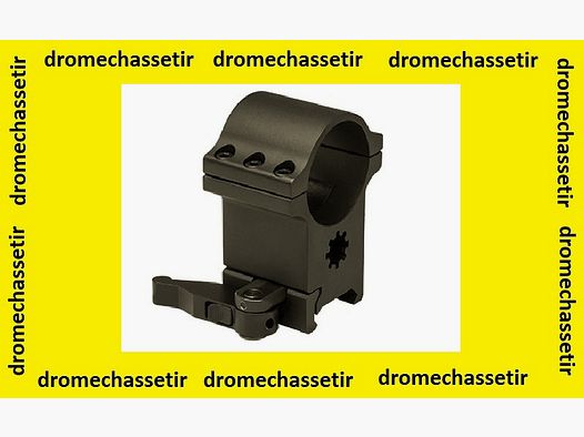 Anneau tactique de 30mm de diametre, modele haut, avec serrage par levier, noir