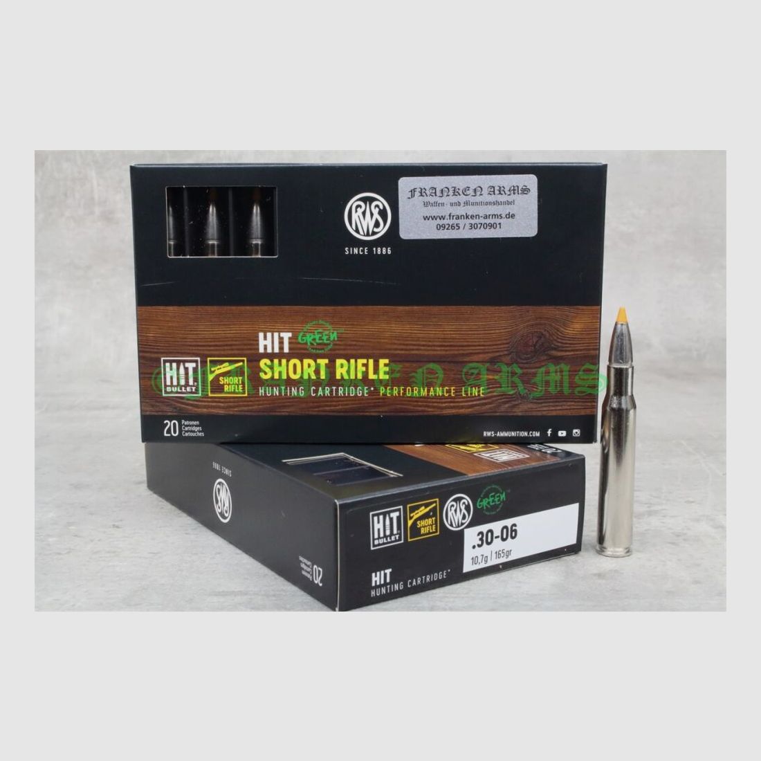 RWS Korte Geweer HIT .30-06 Spr. 165gr. 10,7g 20 Stuks Staffelkortingen