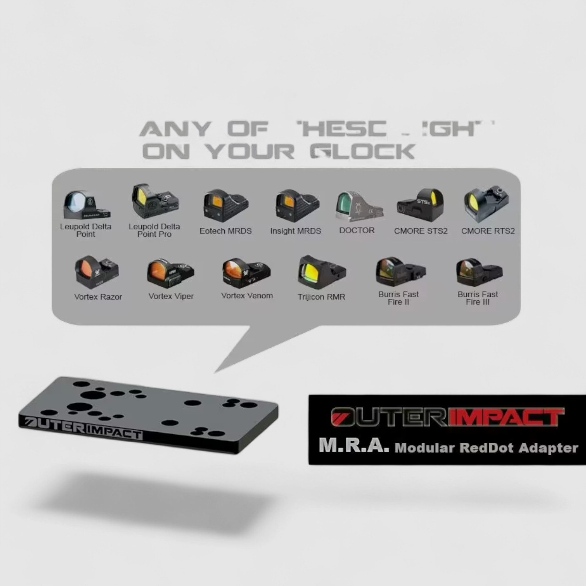 Outerimpact Red Dot Adapter für Glock