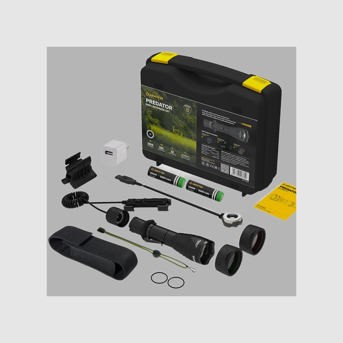 Torcia LED ARMYTEK Predator Pro Magnet USB Extended Set – luce bianca, immagine 1 di 11