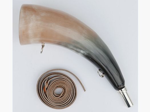 Corne de signal en corne de vache avec sangle en cuir