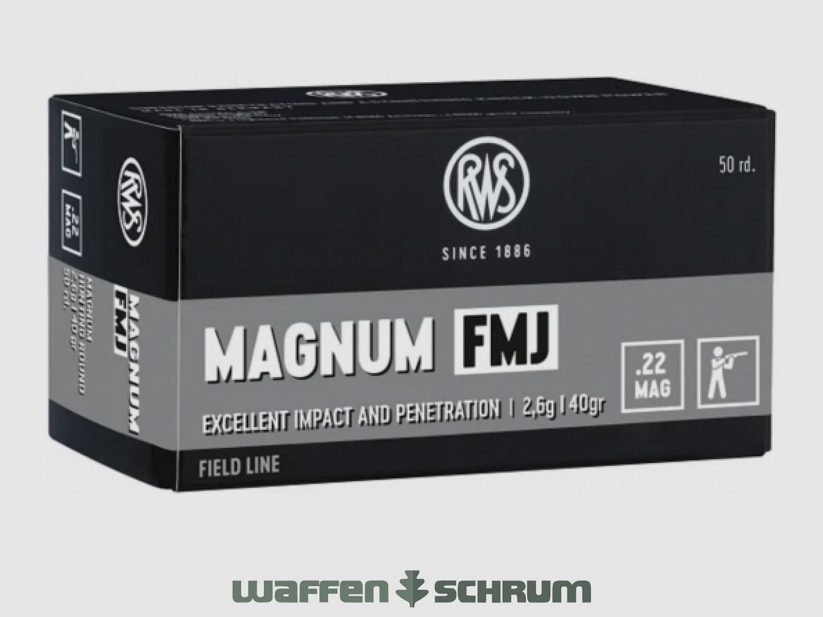 RWS Magnum FMJ 2,6g - 40gr .22WinMag