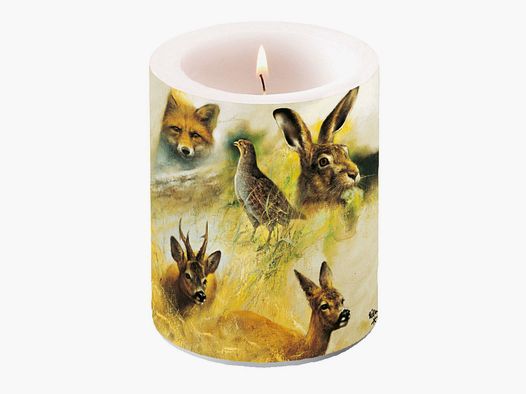 Vela de pilar bocetos de animales caza menor