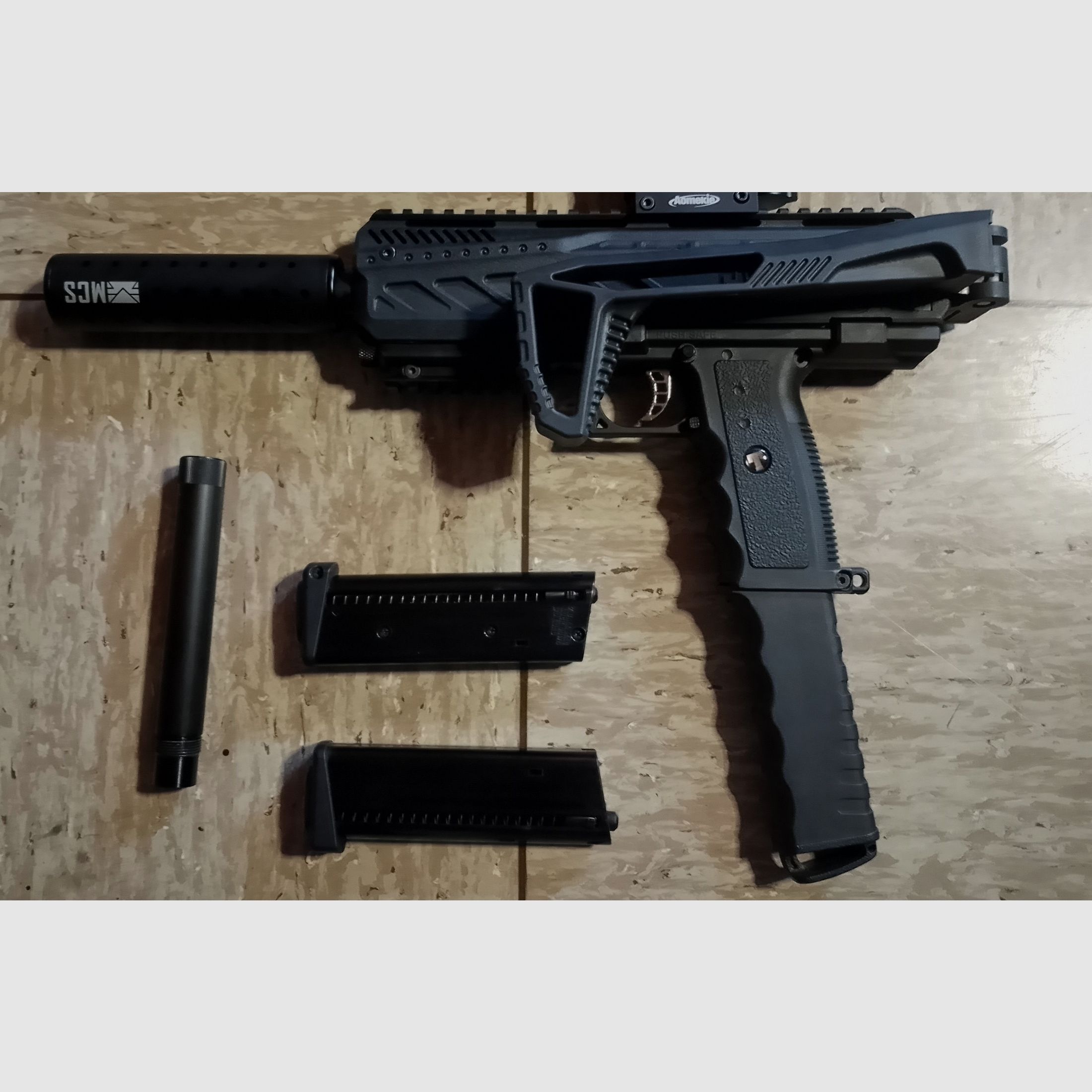 !Update! Tippmann Tipx MSC Body Kit Markierer .68 Zubehör Paintballs Gummibälle Alu Kugeln Cal 68 CO2 Set Visier Rot Grün Punkt Socom Laser Lampe