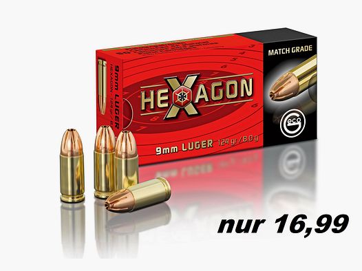 GECO HEXAGON 9mm Luger 9 mm 124gr °°°°°°°°°°°°°°°°°°