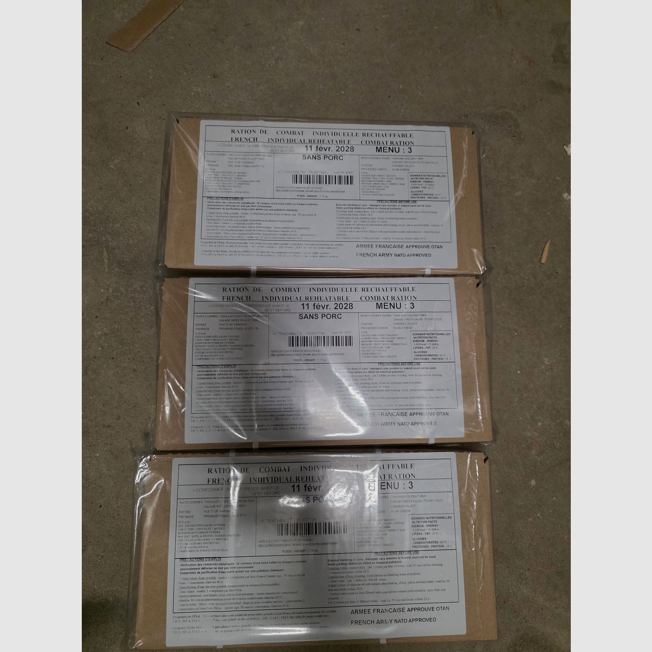3 Notfall Güter Epa Original Französische Armee Neu wasser dicht