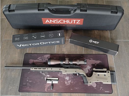 Anschütz APR 1761 Long Range +  XRS Enclosed Forend + Vector Optics SCFF-39 Continental x6 4-24x56 Coyote 