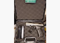 Walther P99 Schreckschuss Pistole 9mm P.A.K. bicolor Nickel (PTB 762) P 99 mit 2 Magazinen