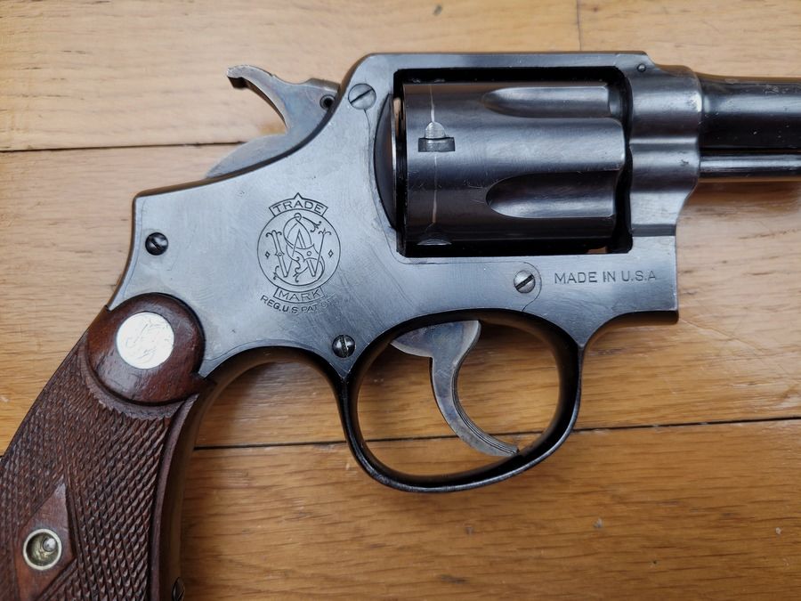 Schöner Smith & Wesson britischer Dienstrevolver – Kal. 38-200 – 6 Zoll – WWII – TBE, Bild 5 von 17