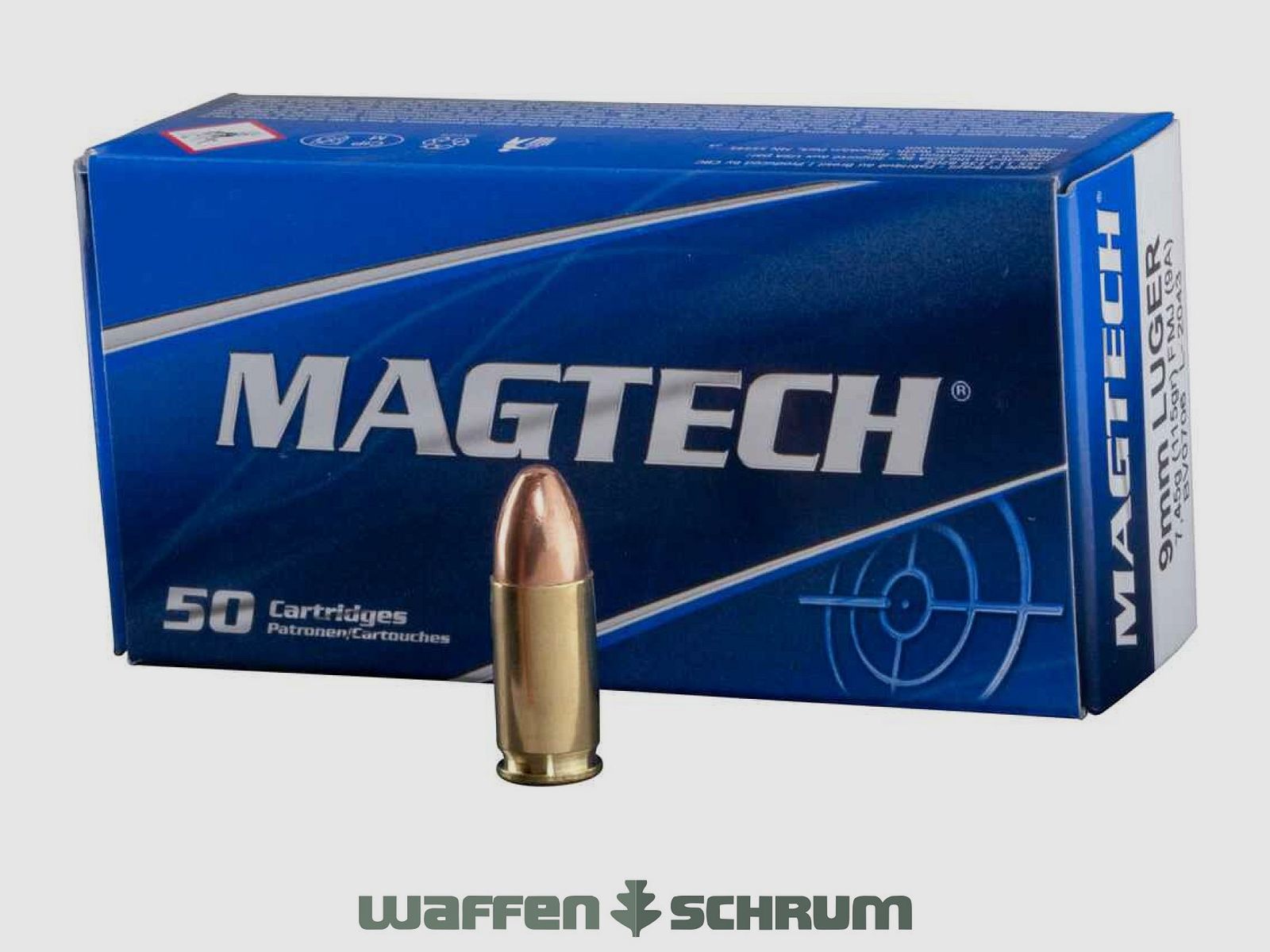 Magtech testa rotonda in piombo 8,0g - 123gr. 9mm Luger