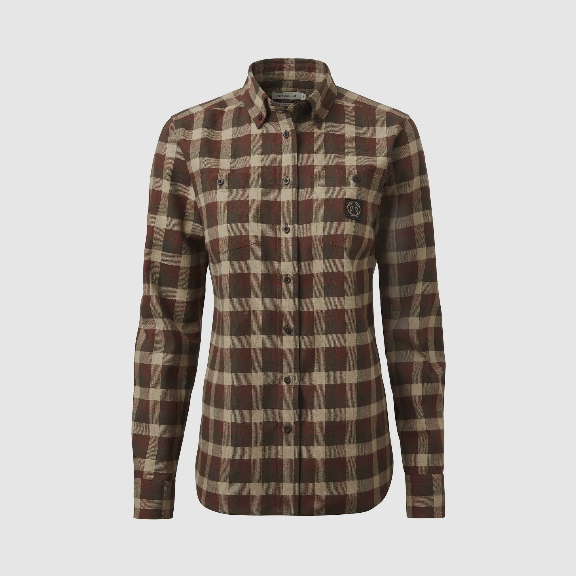 Chevalier Heron Flannel Shirt Ladies, 40W, Holly Green Checked