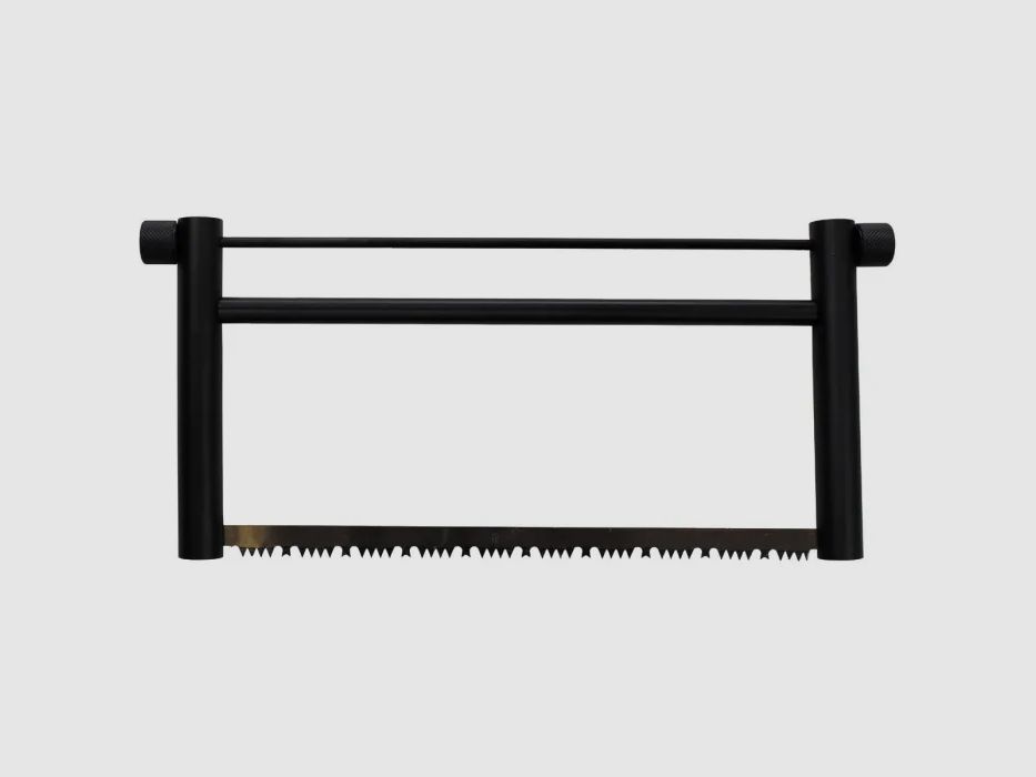 Spannsäge, mit Griffen, zerlegbar, Schwarz