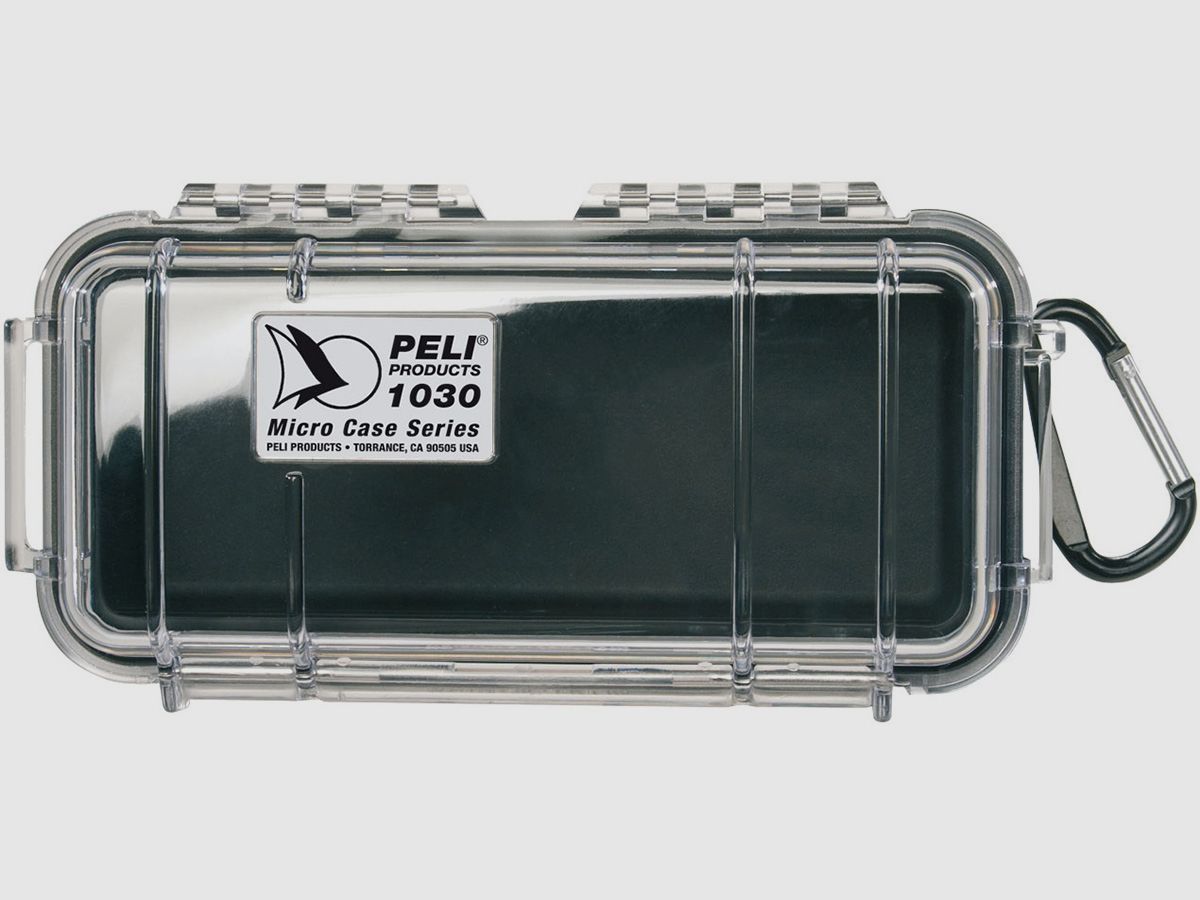 PELI™ – MicroCase 1030 / transparent mit schwarzer Auskleidung / ohne Schaum, Bild 1 von 5