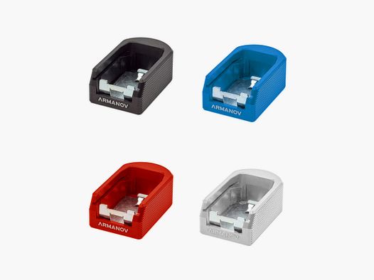 Armanov Magazine Base Pad for CZ P-09-P-10 Series MaXXXGrip Line, Color: Silver