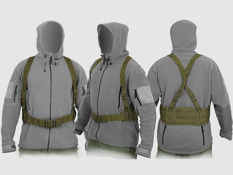 Padded patrol belt with suspenders - olive [8FIELDS]