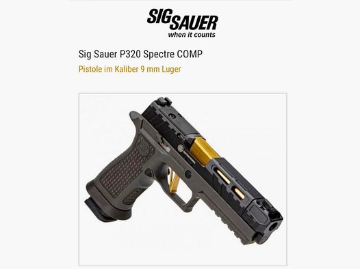 Sig Sauer P320 Spectre COMP pistool met rode stip Romeo