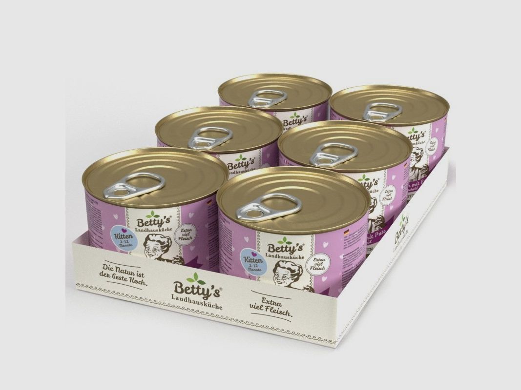 Betty's Landhausküche Kitten Hühnchen mit Pute 6 x 200g