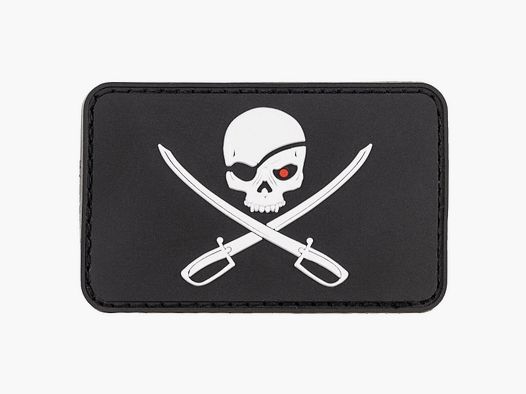 MFH 3D Klettapatch "Skull with Swords", schwarz