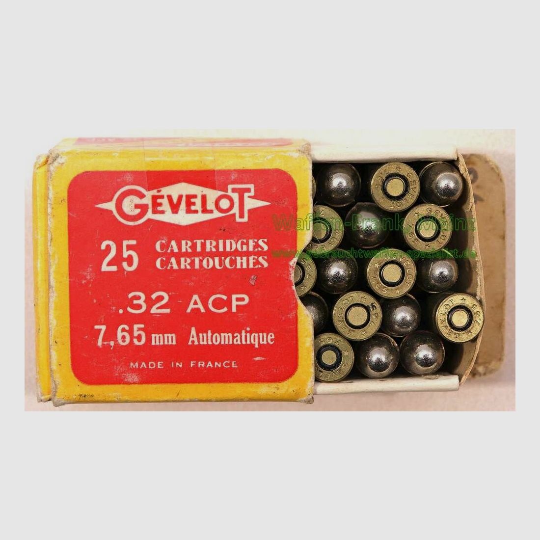 Gevelot, Francia cartuchos de pistola 7,65 mm Brow.