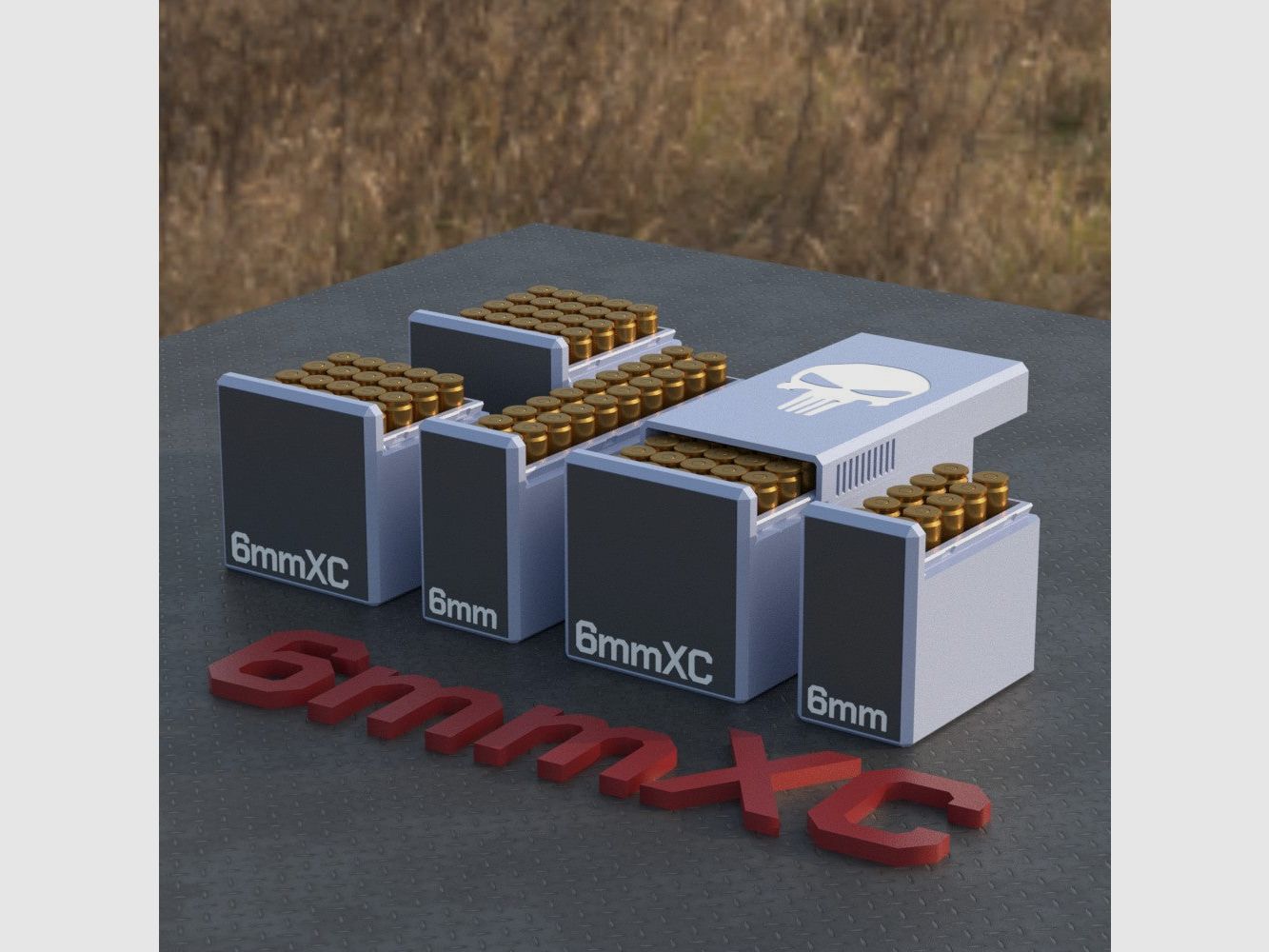 Filamelt Munitionsbox / Ammo Box 6mm XC – Patronenbox für 50 Schuss, Made in Germany