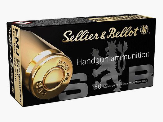 SELLIER BELLOT CARTOUCHES 9BR COURT/ 380 AUTO FMJ 6g*