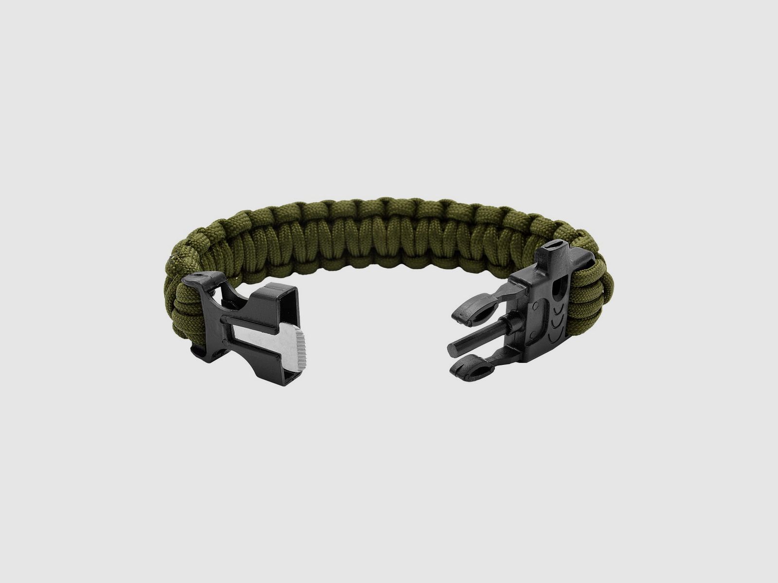 Survival-Armband Paracord 3 In 1 Olivgrün, Bild 2 von 4
