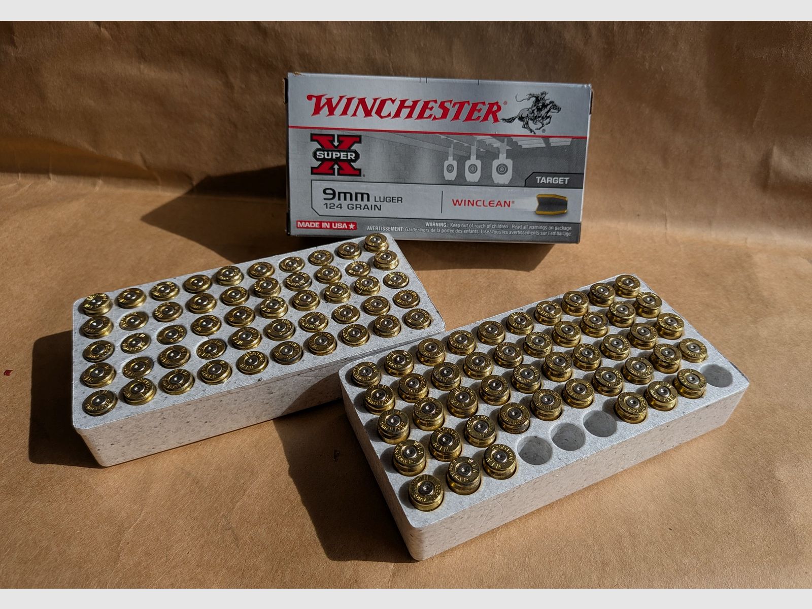 Hülsen 9mm Luger Winchester WINCLEAN 9x19 mm °°°°°°°°°°°°°°°°°°°°°°°°°°°°°° 
